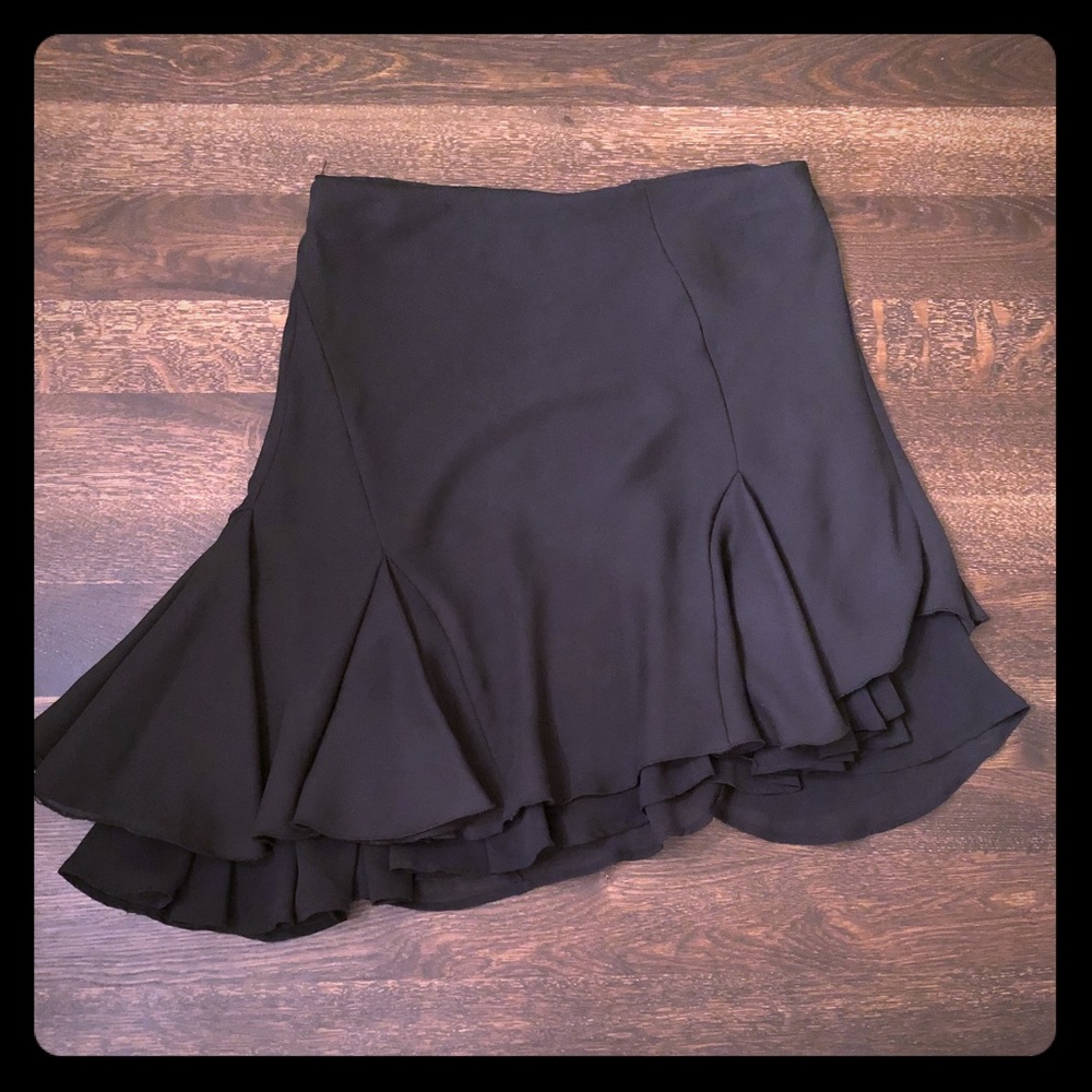 Mango layered asymmetrical black skirt